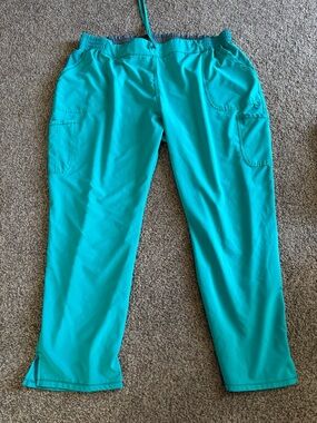 Scrubstar Aquamarine Blue Scrub Pants with Gray Waistband